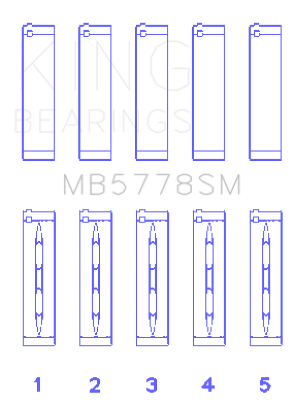 King Engine Bearings Audi/VW 1.8/2.0 TSI/TFSI (Size 0.25 Oversized) Main Bearing Set - Bull Strap