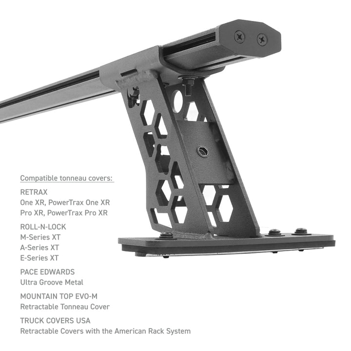 Go Rhino 15-22 Ford F-150 / 07-21 Toy. Tundra XRS Cross Bars Kit - Tex Blk (Attch Tonneau Cvr T-Trk) - Bull Strap