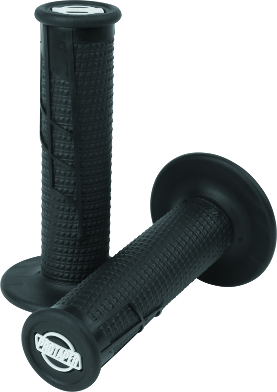 ProTaper Clamp-On 1/2 Waffle Grip - Black/Black - Bull Strap