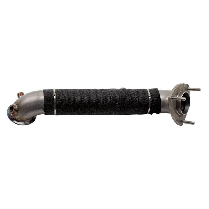Wehrli 15.5-16 Chevrolet 6.6L LML Duramax 3in Stainless Down Pipe (3 Bolt Flange) - Bull Strap