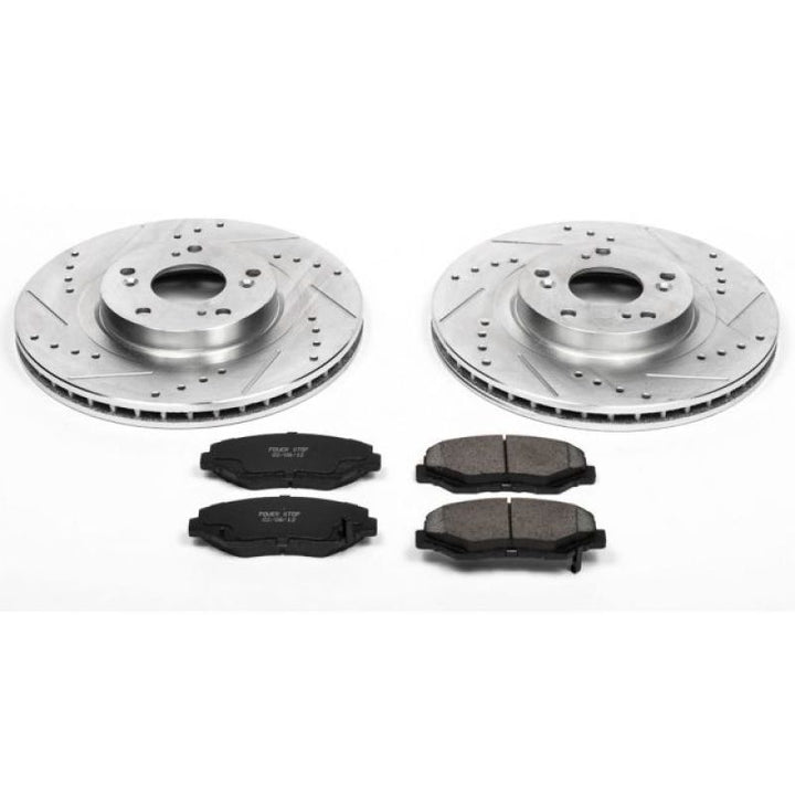 Power Stop 13-15 Acura ILX Front Z23 Evolution Sport Brake Kit - Bull Strap