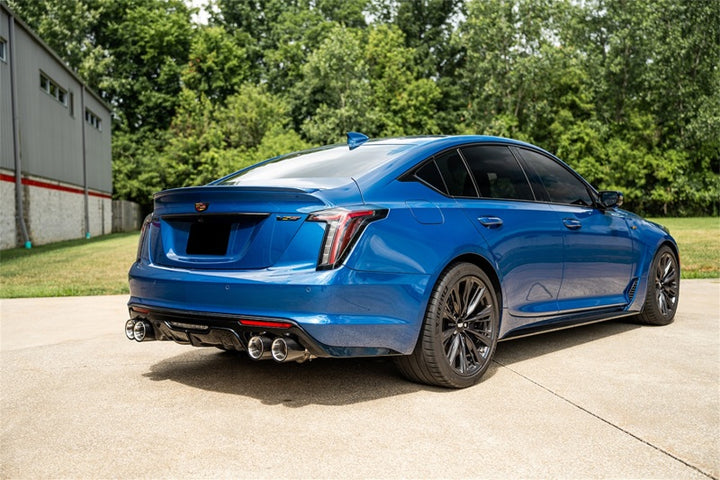 Corsa 2022-25 Cadillac CT5 V Blackwing 3in. Cat-Back w/ Act. Exh. - Dbl X-Pipe - Twin 4.5in. CF Tips - Bull Strap