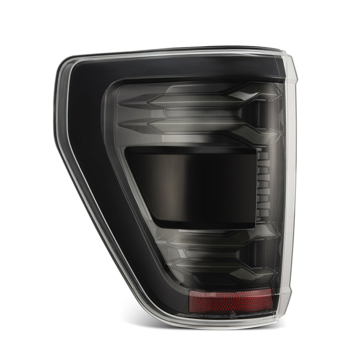 AlphaRex 21-23 Ford F-150 LUXX LED Taillights - Alpha-Black w/ BLIS - Bull Strap