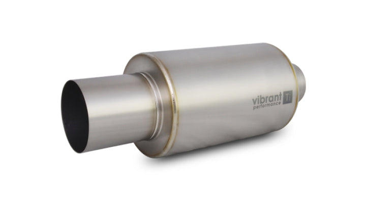 Vibrant Titanium Muffler w/Straight Cut Natural Tip 2.5in. Inlet / 2.5in. Outlet - Bull Strap