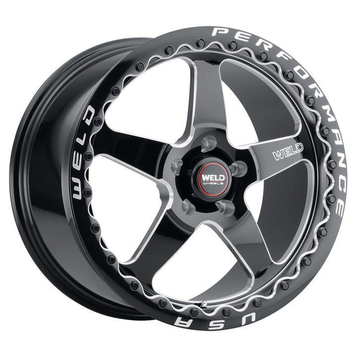 Weld S904 17x10 Ventura Bead Lock 5x120 ET42 BS7.15 Gloss BLK MIL DIA 78.1 - Bull Strap