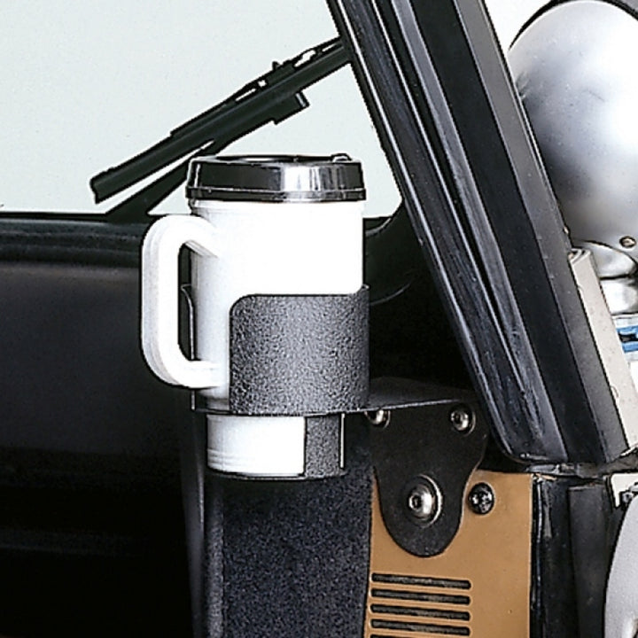 Rugged Ridge Cup Holder Windshield Mount 76-95 Jeep CJ / Jeep Wrangler - Bull Strap
