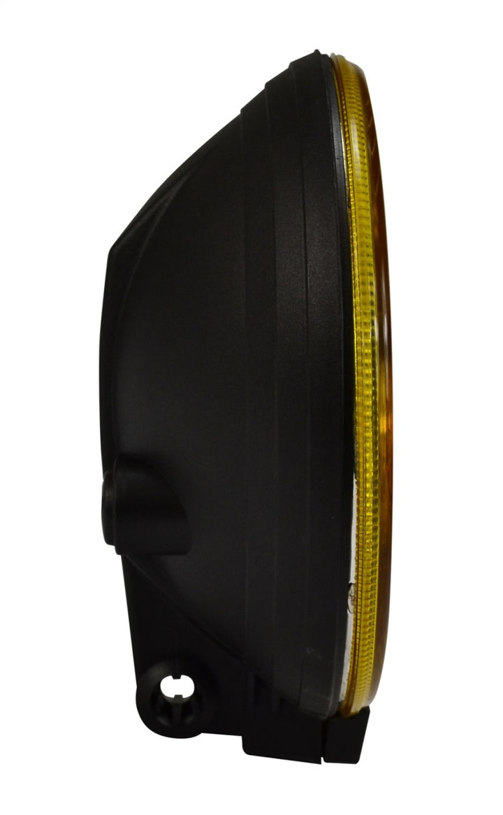 Hella 500 Series ECE 6.4in 55W Round Driving Beam Amber Light - Bull Strap