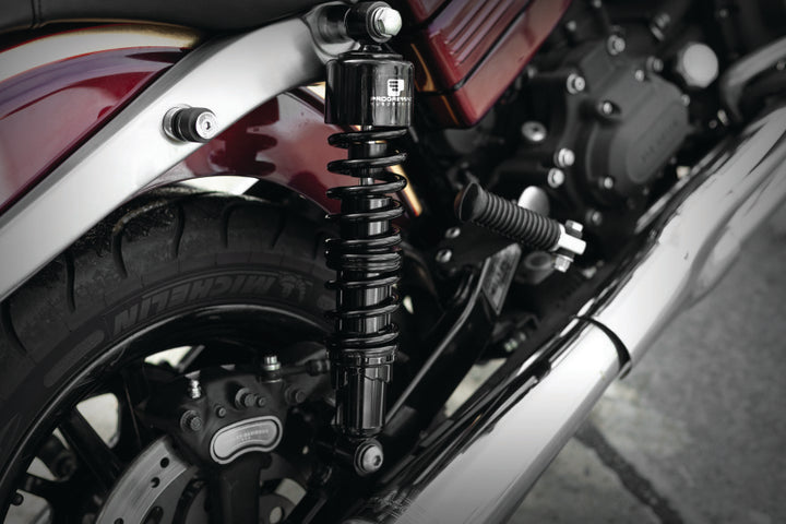 Progressive Harley 412 Series Shocks 13.5in - Black - Bull Strap