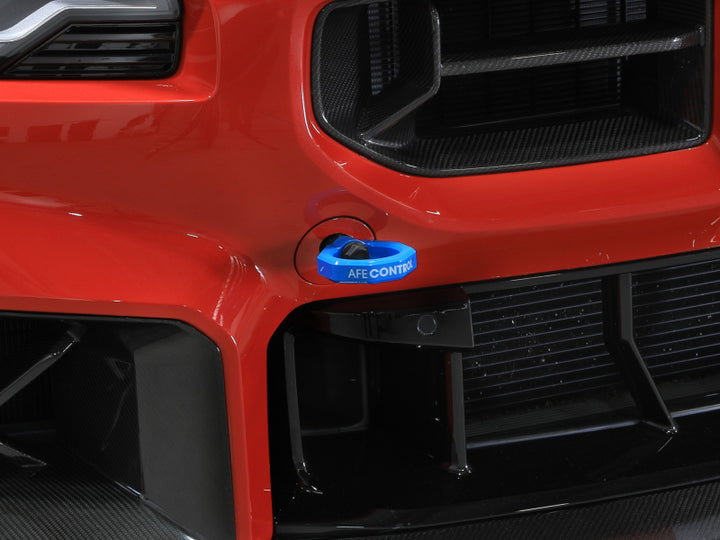 aFe 23-25 BMW M2 (G87) CONTROL Front / Rear Tow Hook - Blue - Bull Strap