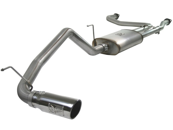 aFe MACHForce XP Exhaust Cat-Back 2.5/3in SS-409 w/ Polished Tip 04-12 Nissan Titan V8 5.6L - Bull Strap