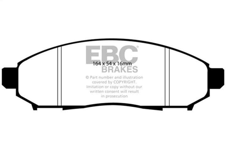 EBC 05+ Nissan Frontier 2.5 2WD Yellowstuff Front Brake Pads - Bull Strap