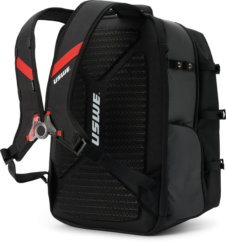 USWE Buddy Athlete Gear Backpack 40L - Black/Red - Bull Strap