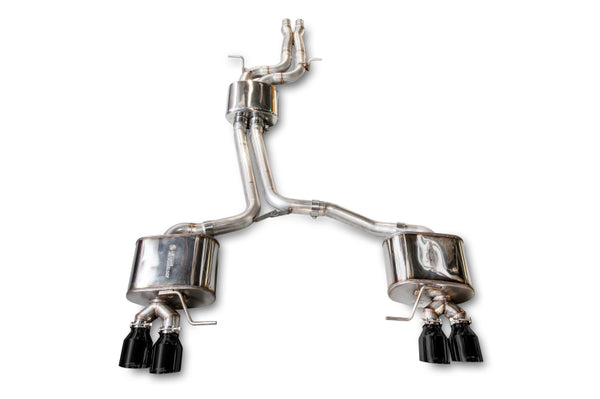 AWE Tuning Audi 8R SQ5 Touring Edition Exhaust - Quad Outlet Diamond Black Tips - Bull Strap
