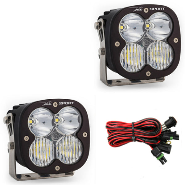 Baja Designs XL Sport Series Driving Combo Pattern Pair LED Light Pods - Bull Strap