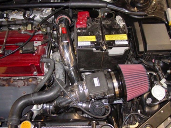 Injen 03-06 Evo 8/9/MR Cast Aluminum Intake System w/ Full Intercooler Piping Black Short Ram Intake - Bull Strap