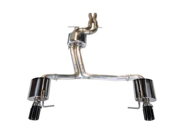 AWE Tuning Audi C7 A6 3.0T Touring Edition Exhaust - Dual Outlet Diamond Black Tips - Bull Strap