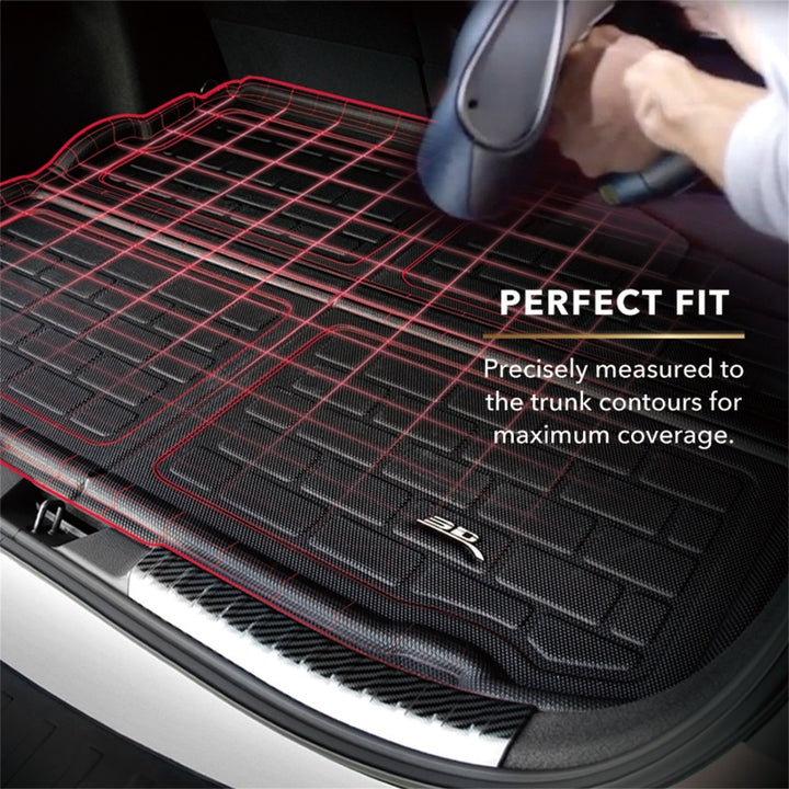 3D MAXpider 16-20 Tesla Model X Behind 2nd Row Cross Fold Kagu Cargo Liner - Black - Bull Strap