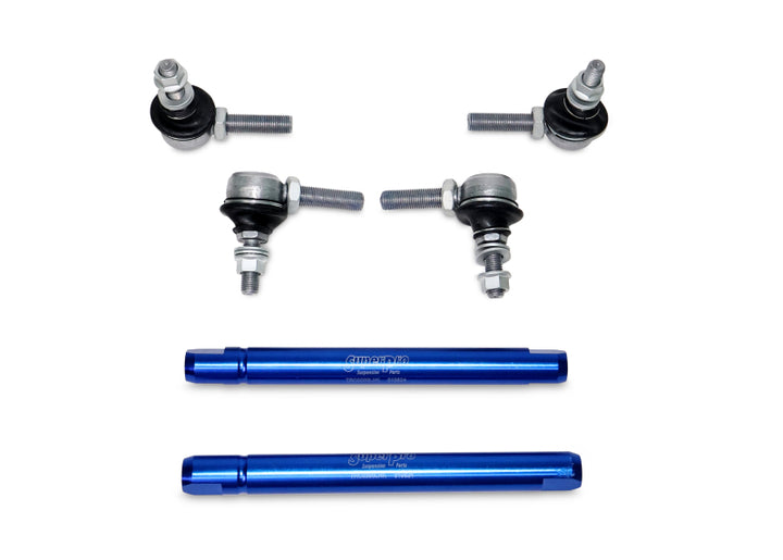 SuperPro 2004 Mazda 3 i Front HD Adjustable End Link Set (10mm Studs 254mm to 305mm) - Bull Strap
