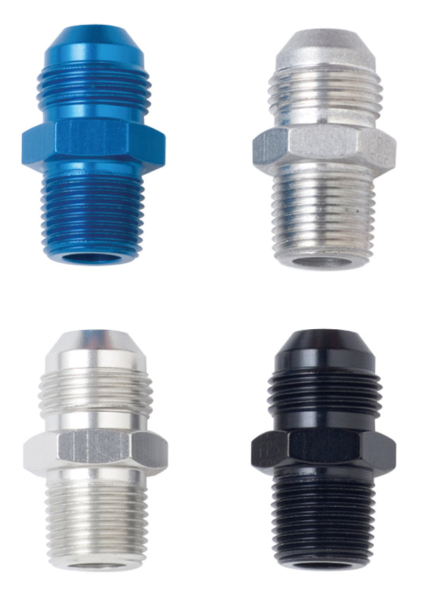 Fragola -8AN x 1/4 NPT Straight Adapter - Black - Bull Strap