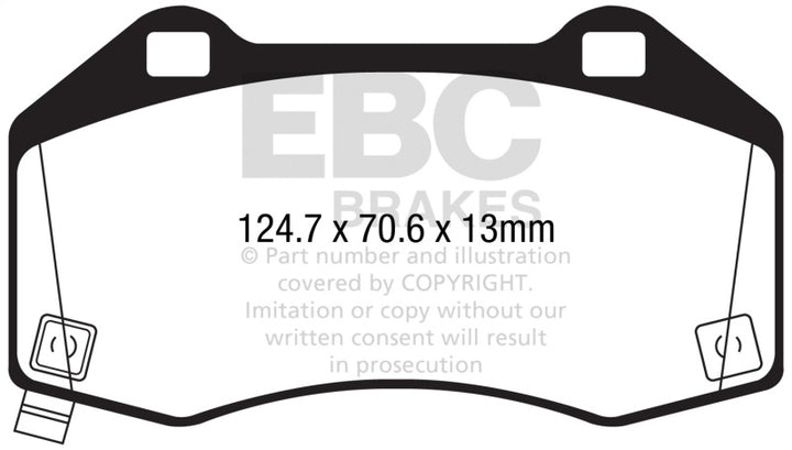 EBC 2016+ Mazda Miata MX-5 / 17-20 Fiat 124 Spider Abarth Yellowstuff Front Brake Pads - Bull Strap