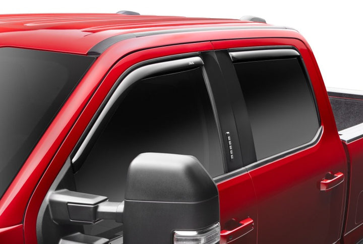 AVS 17-18 Ford F-250 Super Duty Supercrew Ventvisor Front & Rear Window Deflectors 4pc - Smoke - Bull Strap
