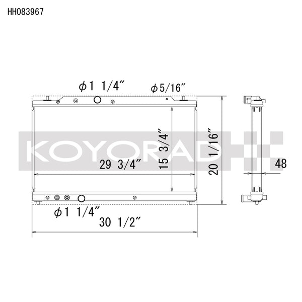 Koyo 23+ Honda Civic Type R (FL5) All Aluminum Radiator - Bull Strap
