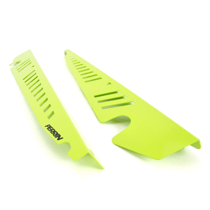 PERRIN 15-21 Subaru WRX/STI Fender Shroud Set - Neon Yellow - Bull Strap