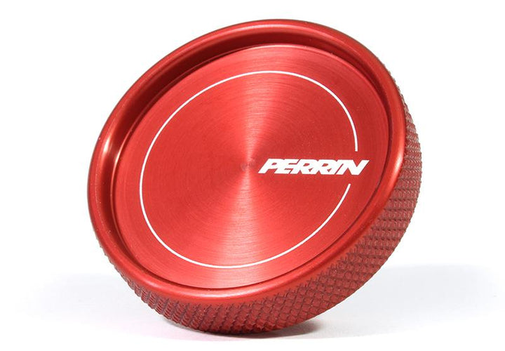 PERRIN 02-25 Subaru Impreza/WRX/STI & 13-25 Crosstrek/BRZ/FR-S/GR86/GR86 Oil Fill Cap - Red - Bull Strap