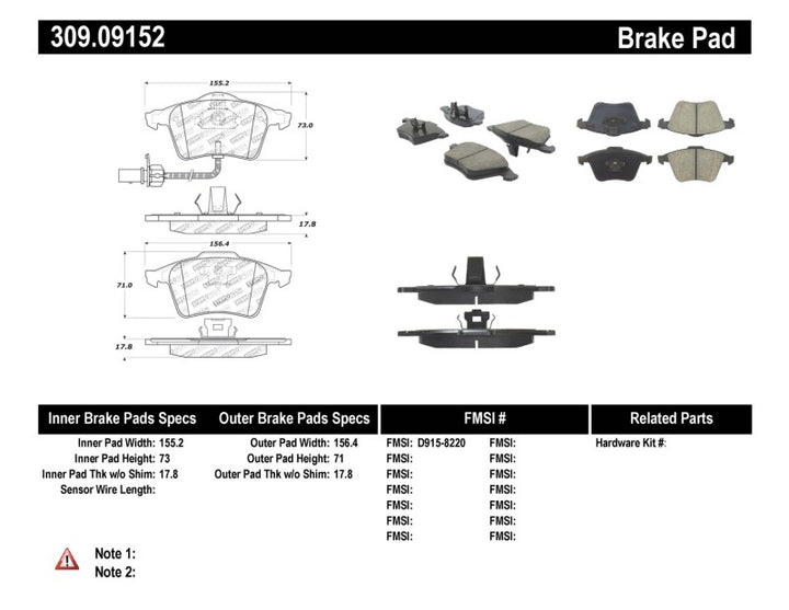 StopTech Performance 07-09 Mazda 3 Front Brake Pads - Bull Strap