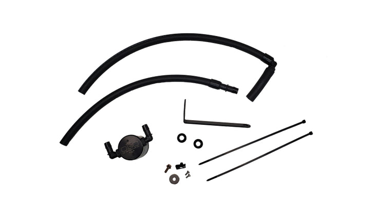 J&L 22-25 Subaru BRZ/GR86 2.4L Passenger Side Oil Separator 3.0 - Black Anodized - Bull Strap