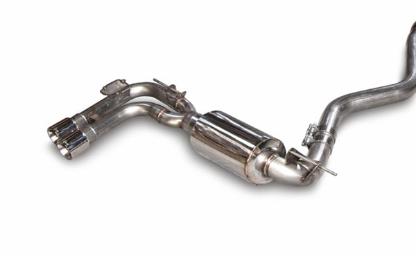 AWE Tuning BMW F3X N20/N26 328i/428i Touring Edition Exhaust Quad Outlet - 80mm Chrome Silver Tips - Bull Strap