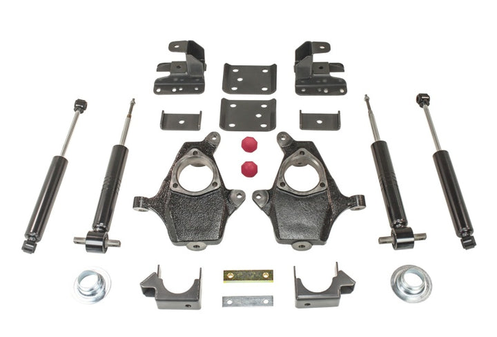 MaxTrac 07-16 GM C/K1500 2WD/4WD (Non Magneride) 3in/5in or 4in/6in Lowering Spindle Kit - Bull Strap