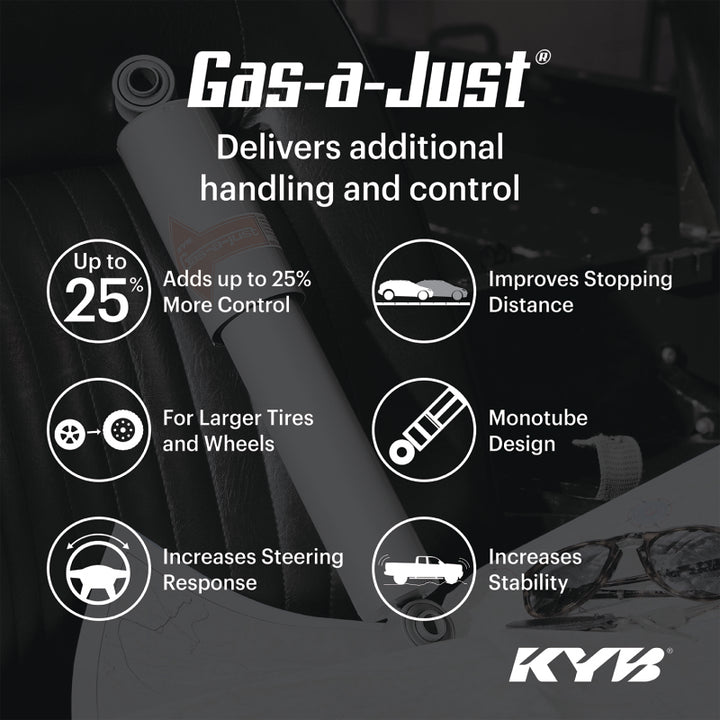 KYB Shocks & Struts Gas-A-Just Front DODGE Dakota 1997-04 DODGE Durango 1998-03 FORD Bronco 1980-96 - Bull Strap
