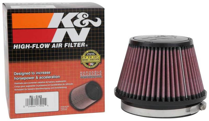 K&N Universal Rubber Filter 5in Flange ID x 6.5in Base OD x 4.5in Top OD x 4.125in Height - Bull Strap