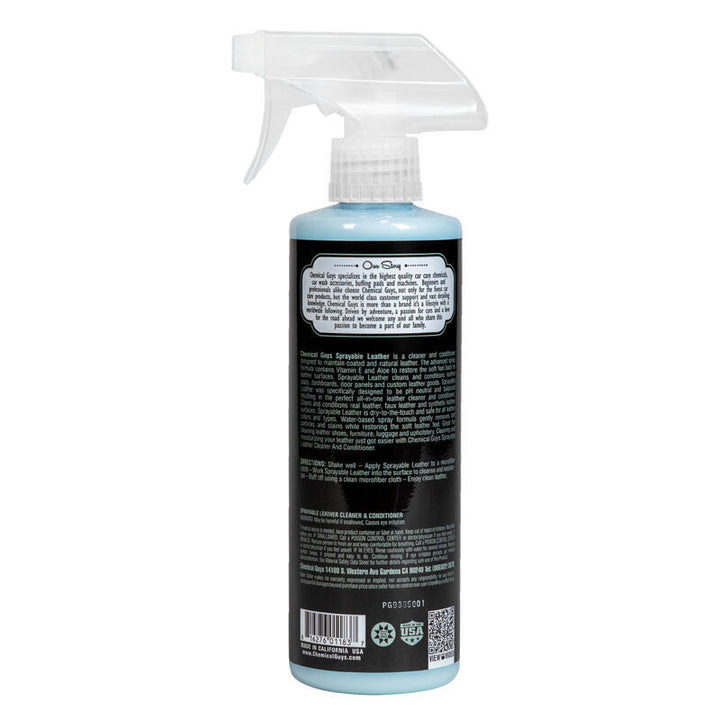 Chemical Guys Sprayable Leather Cleaner & Conditioner In One - 16oz - Bull Strap