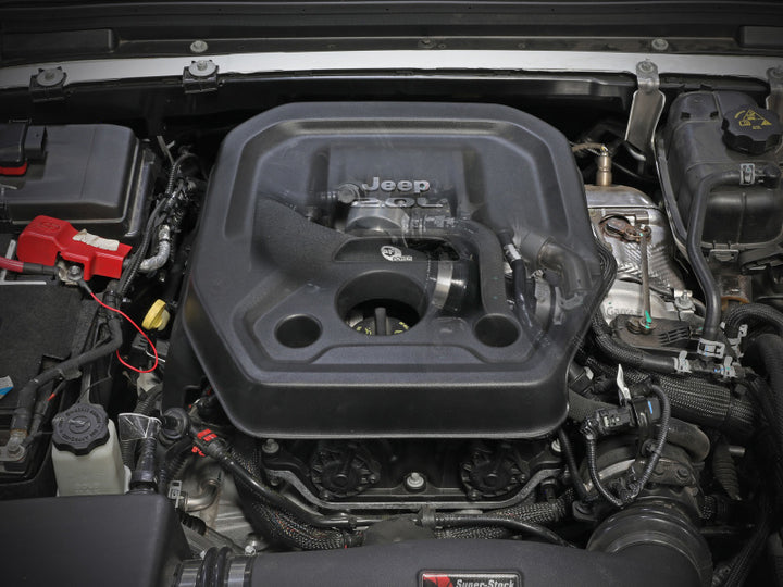 aFe BladeRunner 2 1/2in Intercooler Hot Side Charge Pipe 18-21 Jeep Wrangler JL L4-2.0L (t) - Black - Bull Strap