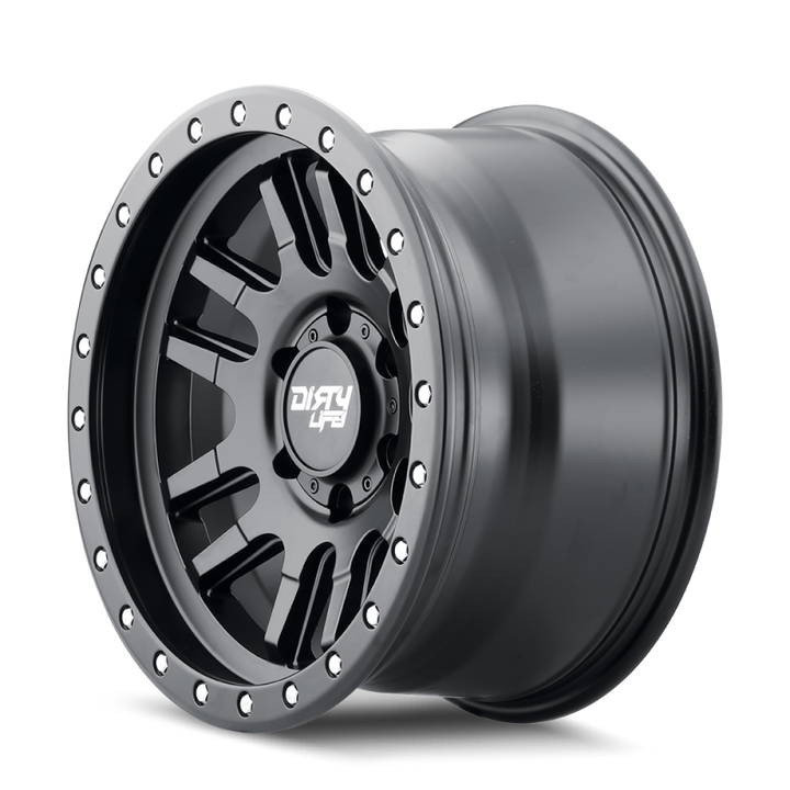 Dirty Life 9309 Canyon Pro 17x9/5x127 BP/-12mm Offset/71.5mm Hub Matte Black Wheel - Beadlock - Bull Strap