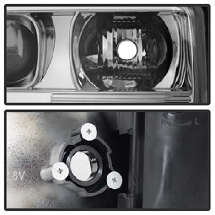 Spyder GMC Sierra 1500/2500/3500 99-06 V2 Projector Headlights - DRL - Chrome PRO-YD-CDE00V2-LB-C - Bull Strap