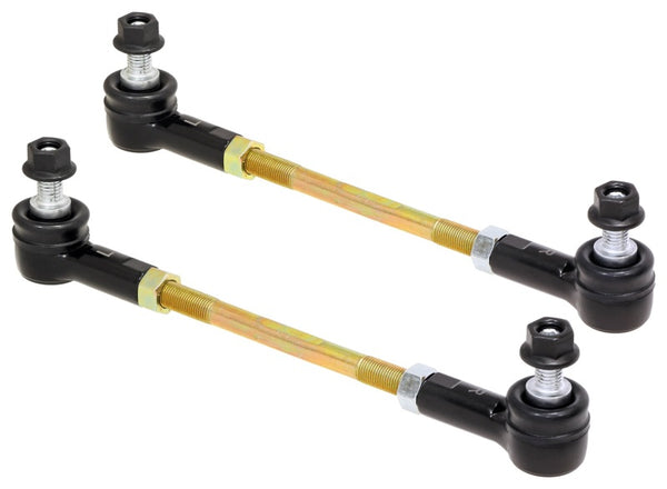 RockJock Adjustable Sway Bar End Link Kit 8 1/2in Long Rods w/ Sealed Rod Ends and Jam Nuts pair - Bull Strap