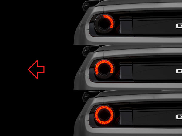 Raxiom 15-22 Ford Mustang Halo LED Tail Lights - Gloss Black Housing (Smoked Lens) - Bull Strap
