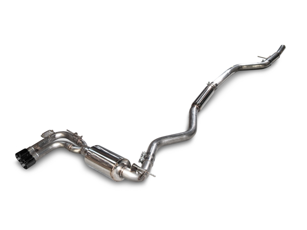 AWE Tuning BMW F3X 28i / 30i Touring Edition Axle-Back Exhaust Single Side - 80mm Black Tips - Bull Strap