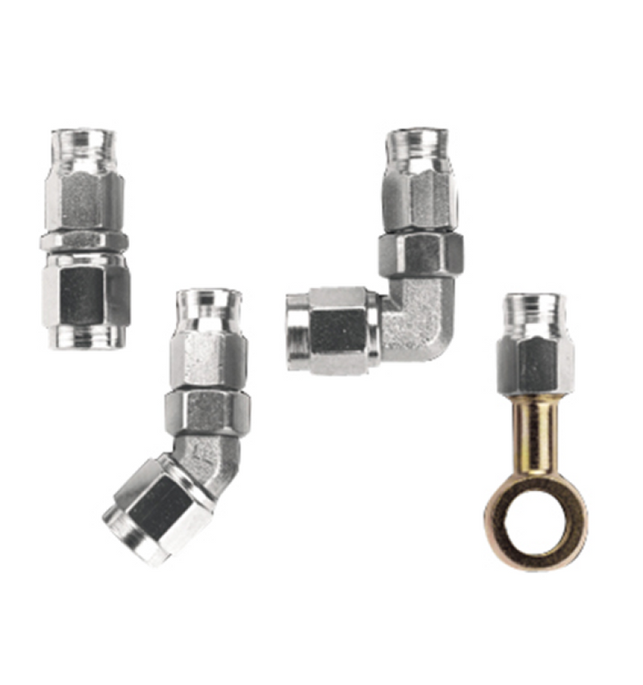 Fragola -3AN x 45 Degree Hose End Forged - Bull Strap