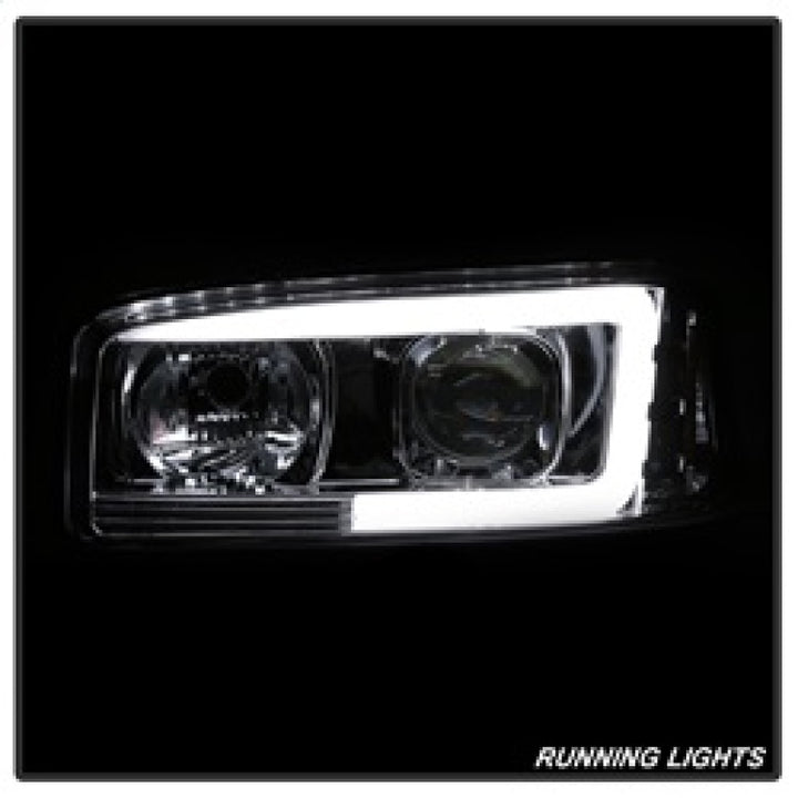Spyder GMC Sierra 1500/2500/3500 99-06 V2 Projector Headlights - DRL - Chrome PRO-YD-CDE00V2-LB-C - Bull Strap