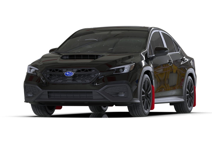 Rally Armor 22-25 Subaru WRX Red UR Mud Flap w/Black Logo - Bull Strap