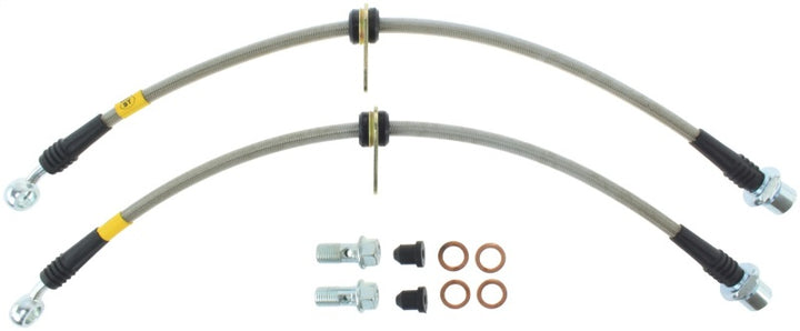 StopTech 00-05 Toyota MR2 Spyder Front Stainless Steel Brake Lines - Bull Strap
