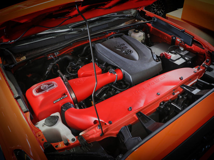 aFe 16-23 Toyota Tacoma V6 3.5L Momentum GT Red Edition Cold Air Intake System w/ Pro DRY S Filter - Bull Strap
