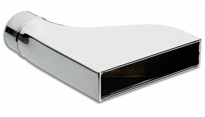 Vibrant 7.75in x 1.875in Rectangular SS Exhaust Tip (Camaro Style) - with 2.5in Inlet - Bull Strap