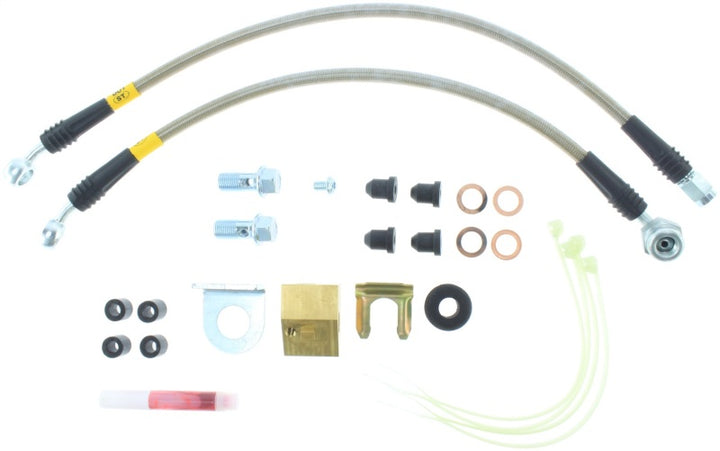 StopTech 06-10 Jeep Grand Cherokee (all) Stainless Steel Rear Brake Lines - Bull Strap