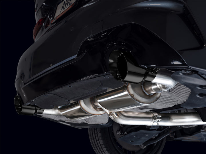 AWE 19-23 BMW 330i / 21-23 BMW 430i Base G2X Touring (Excl.Conv) Axle Back Exhaust - Diamond Black - Bull Strap