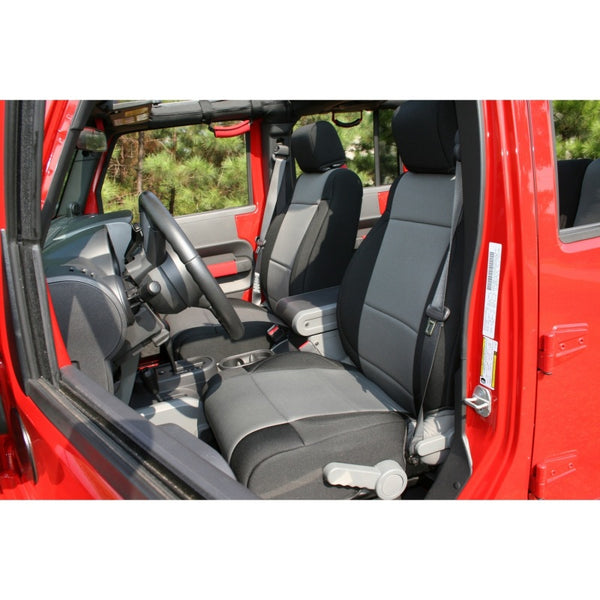 Rugged Ridge Neoprene Front Seat Covers 07-10 Jeep Wrangler JK - Bull Strap